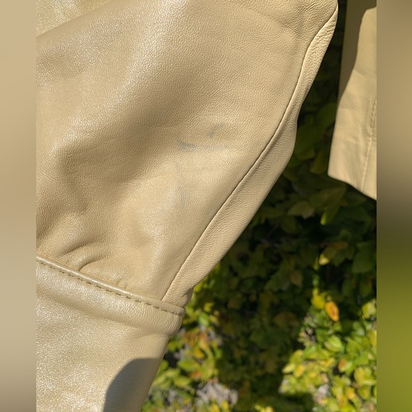 NWT KENZIE Shimmer Yellow Gold Lambskin Leather Jacket Sz 8 Bolero $1290 - Picture 9 of 9